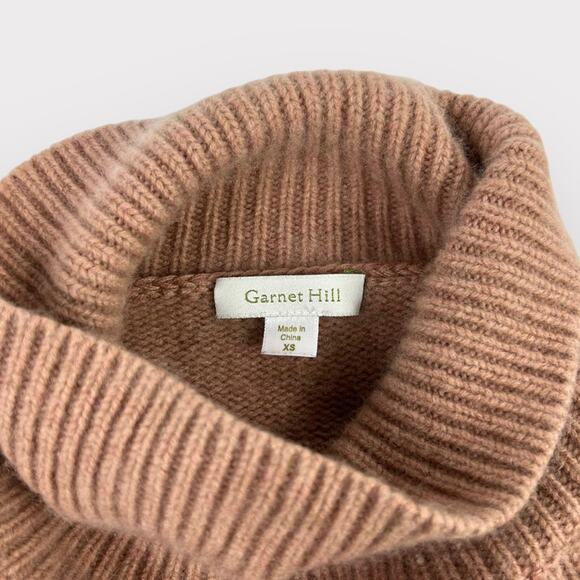 Garnet Hill Side-Button 100% Cashmere Turtleneck Sweater Size XS - Picture 2 of 6